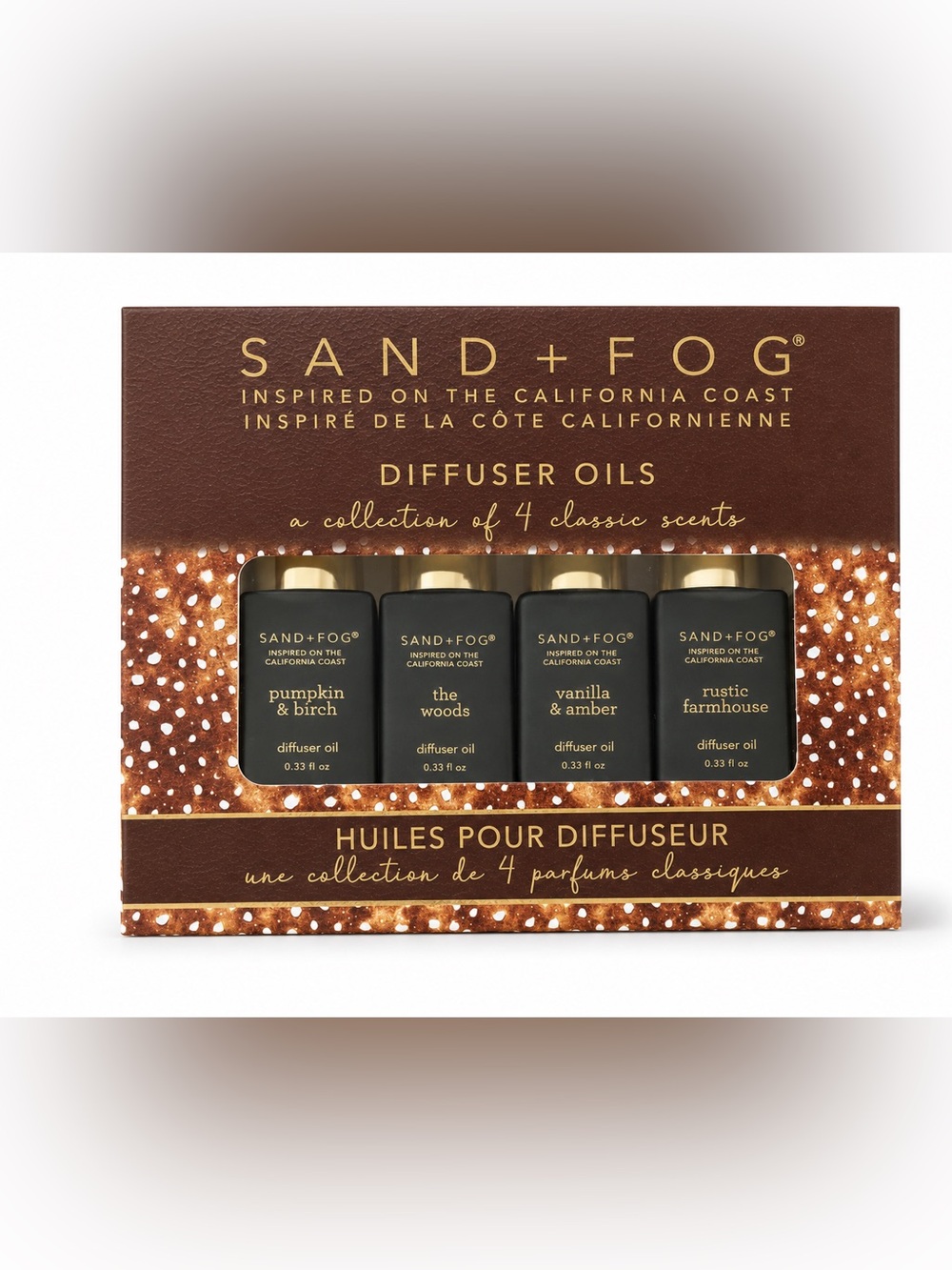 SAND+FOG Black Diffuser Oil Set - 4 Classic Scents